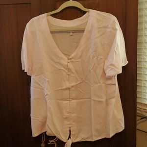 So XL pink short sleeved rayon blouse